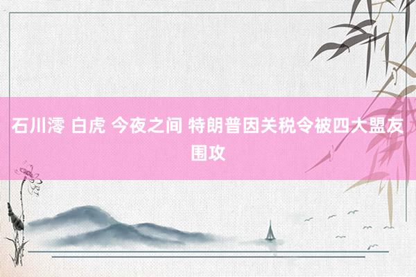 石川澪 白虎 今夜之间 特朗普因关税令被四大盟友围攻